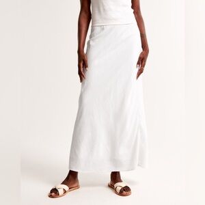 Abercrombie Petite Linen-Blend Column Maxi Skirt